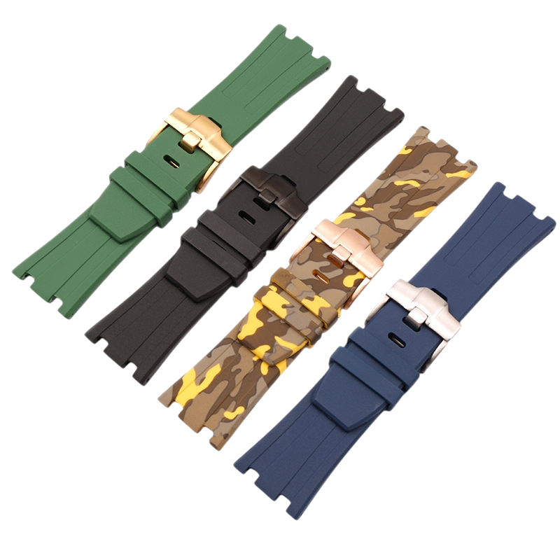White Smoke Replacement Strap for Audemars Piguet Royal Oak Offshore 15703 - High-Impact Vulcanized Silicone - Aethelgard Atelier