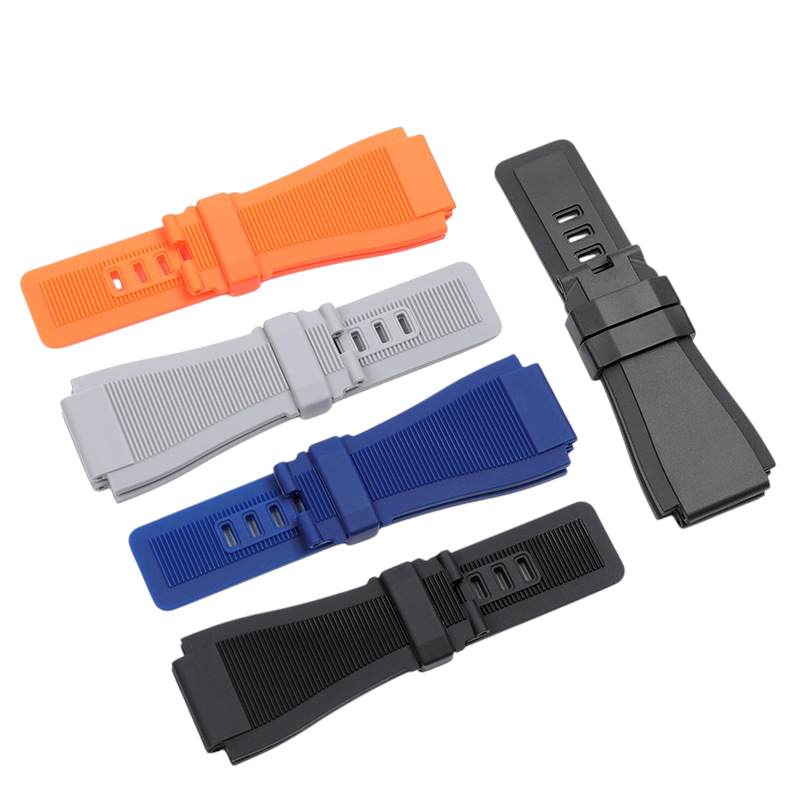 White Smoke Replacement Strap for Bell & Ross BR01 - BR03 Aviation Series - Outdoor Heavy-Duty Sport Rubber - Aethelgard Atelier