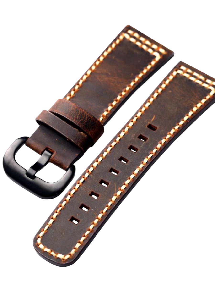 White Smoke Handmade Deep Brown SevenFriday Heritage Watch Strap for SevenFriday, Panerai, IWC, Seiko - Handmade Artisan Series - 18mm 20mm 22mm 24mm - Aethelgard