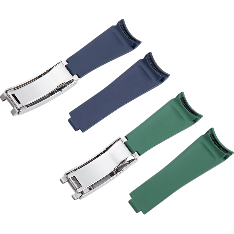 White Smoke Replacement Strap for Rolex Datejust 41mm - Oyster Perpetual - Air-King - Dual-Notch High-Density FKM Rubber - Aethelgard Atelier