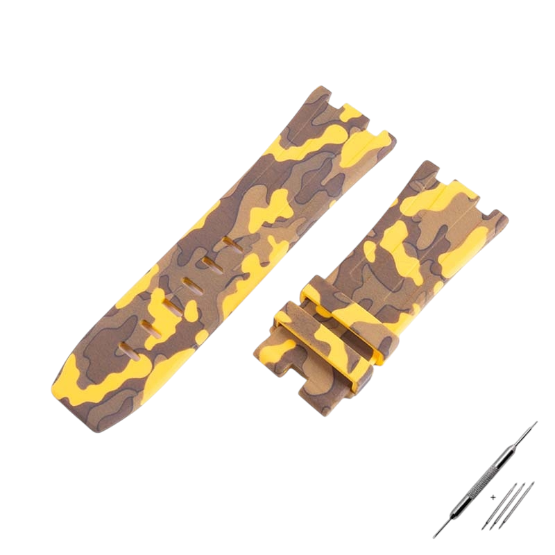 White Smoke Replacement Strap for Audemars Piguet Royal Oak Offshore 15703 - High-Impact Vulcanized Silicone - Aethelgard Atelier