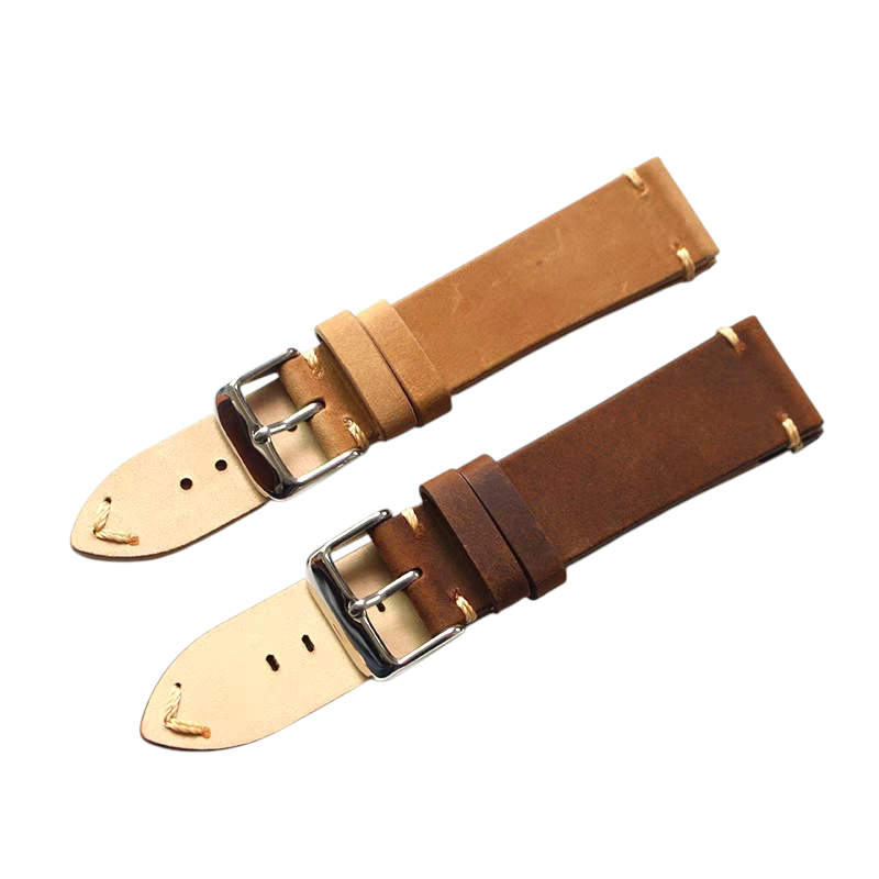 White Smoke Handmade Minimalist Soft-Touch Crazy Horse Watch Strap for Rolex, Omega, Panerai, IWC, Tudor, Seiko, Hamilton, Patek Philippe, Breitling, Citizen - Zen-Aesthetic Heritage Series - 18mm 20mm 22mm 24mm - Aethelgard