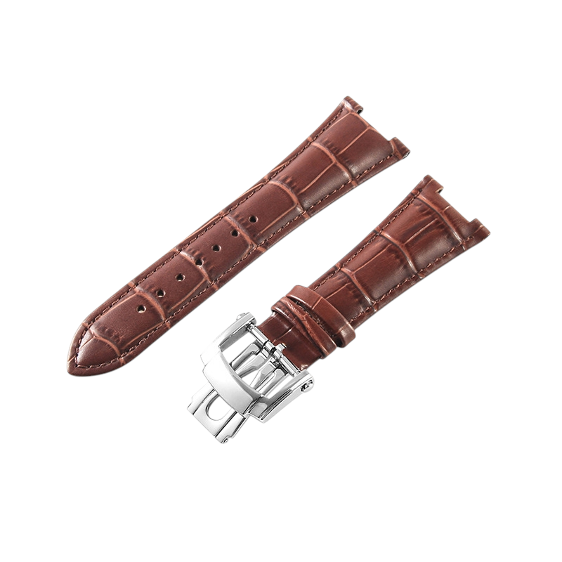 White Smoke Replacement Strap for Patek Philippe Nautilus 5711 - 5712G Series - Notched Interface Premium Genuine Leather - Aethelgard Atelier