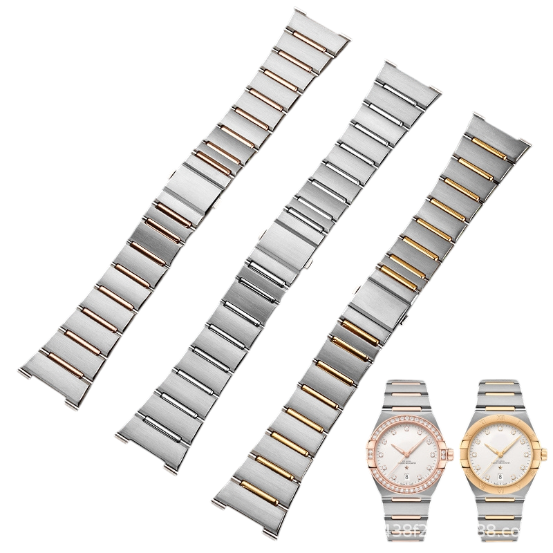 White Smoke Replacement Strap for Omega Constellation 131.25.39.20.52.001 - Reinforced Solid Link Stainless Steel - Aethelgard Atelier