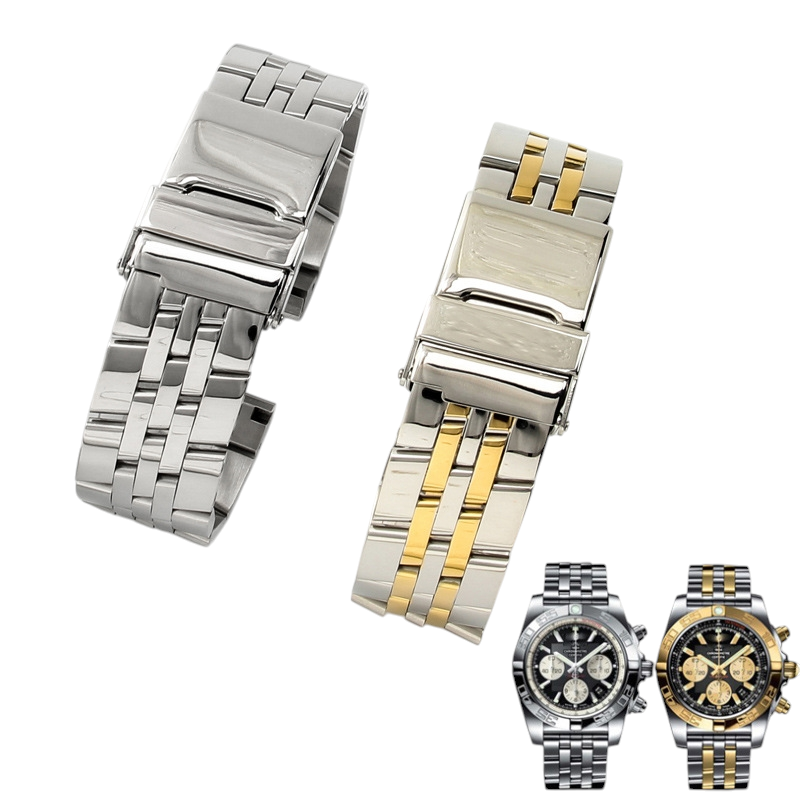 White Smoke Replacement Strap for Breitling Superocean - Avenger II - Navitimer 22mm - Professional Solid Stainless Steel - Aethelgard Atelier