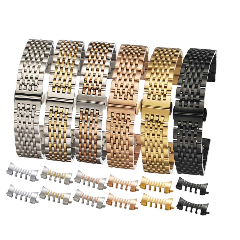 White Smoke Replacement Strap for Universal 9-Link Solid Arc Dual-Interface Series - Architectural Solid Stainless Steel - Aethelgard
