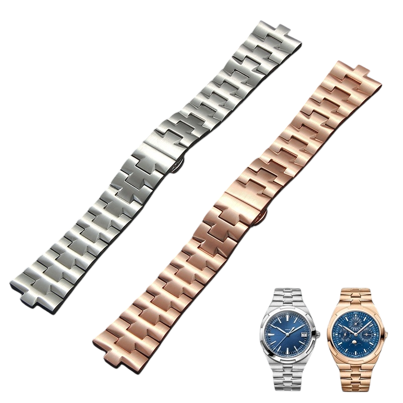 White Smoke Replacement Steel Strap for Vacheron Constantin Overseas 47660-47040 Series - Solid 316L Stainless Steel Notched - Aethelgard Atelier