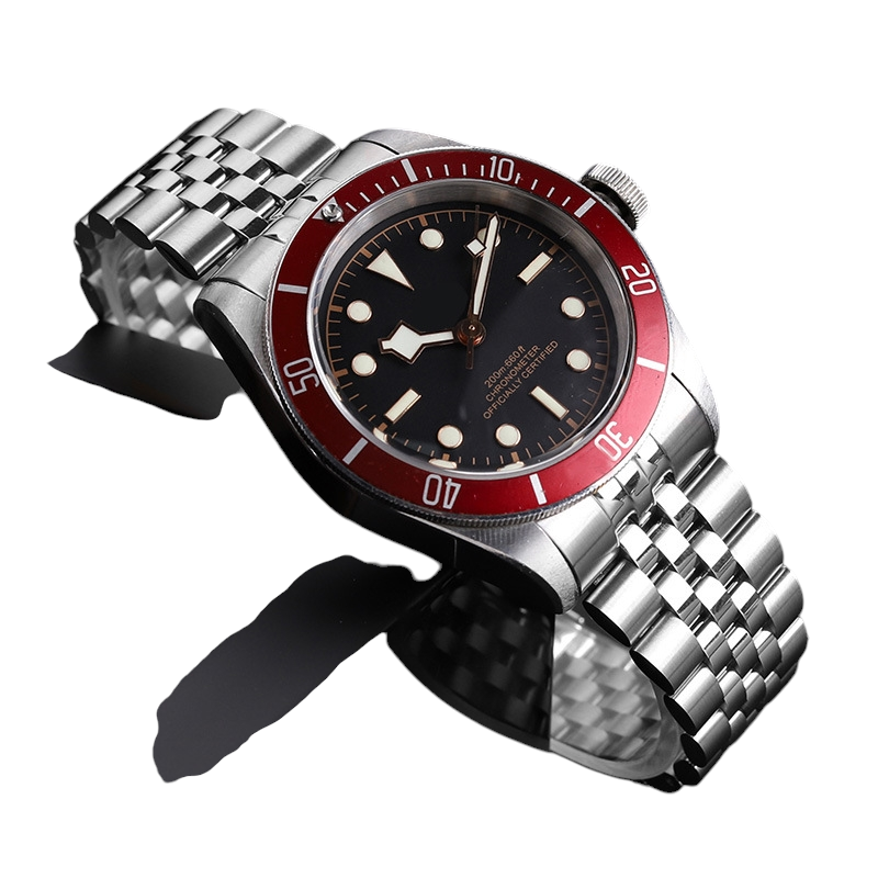 White Smoke Replacement Strap for Tudor Black Bay M7941A Red Shield - Premium Solid 5-Link Steel (Jubilee Style) - Aethelgard Atelier