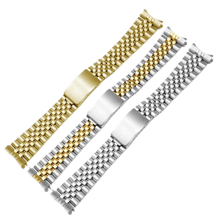 White Smoke Replacement Strap for Rolex-Tudor-Omega-Seiko Jubilee 5-Link Datejust Series - Polished & Brushed 316L Stainless Steel - Aethelgard