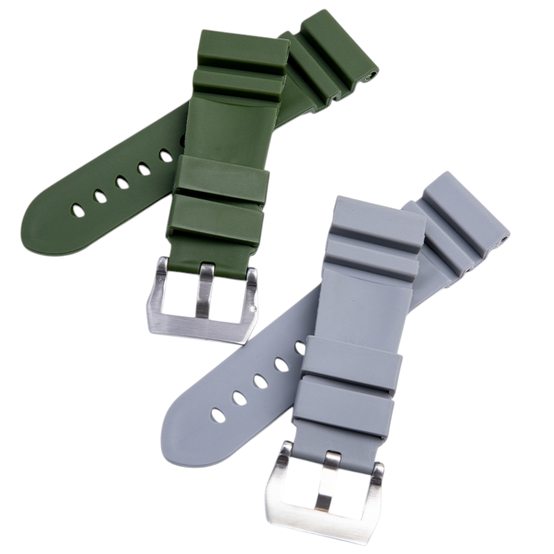 White Smoke Replacement Strap for Panerai Luminor PAM111 - 441 - 386 Lightning Edition - High-Performance Divers Silicone Rubber - Aethelgard Atelier