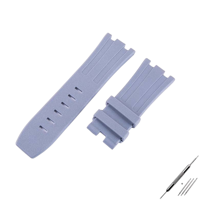 White Smoke Replacement Strap for Audemars Piguet Royal Oak Offshore 15703 - High-Impact Vulcanized Silicone - Aethelgard Atelier