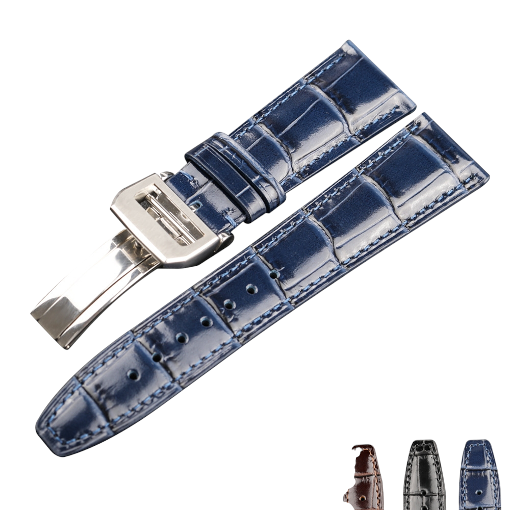 White Smoke Replacement Strap for IWC Portuguese - Pilot - Portofino - Little Prince - Premium Genuine Crocodile-Grain Leather - Aethelgard Atelier
