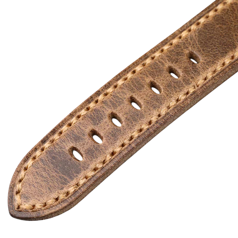White Smoke Handmade PAM-Specialist Heavy Grain Cowhide Watch Strap for Rolex, Omega, Panerai, IWC, Tudor, Seiko, Hamilton, Patek Philippe, Breitling, Citizen - Titan Tank-Style Series - 18mm 20mm 22mm 24mm - Aethelgard