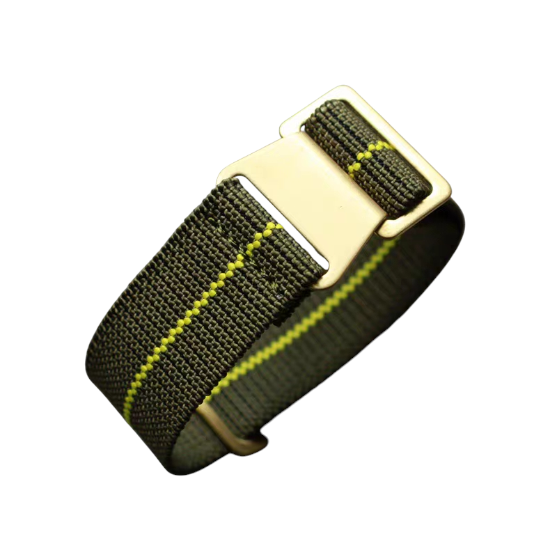 Handmade French MN Parachute Elastic Nylon Watch Strap for Tudor, Rolex, Seiko, Marine Nationale - 60s Heritage Series - 18mm 20mm 22mm 24mm - Aethelgard