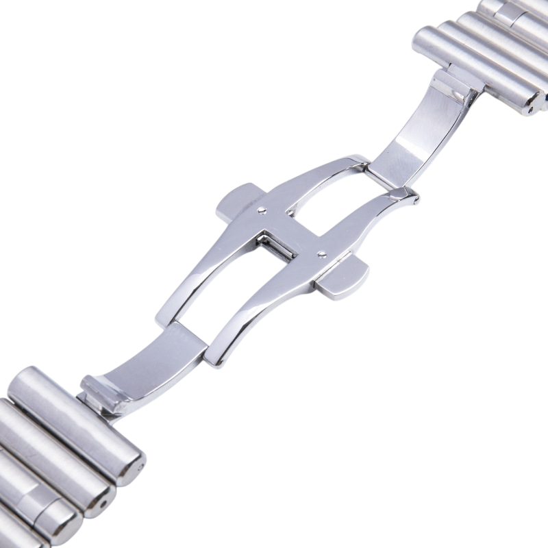 White Smoke Replacement Strap for Breitling Chronomat B01 - AB01343A1 - AB013410 - Solid Link Pilot-Style Stainless Steel - Aethelgard Atelier