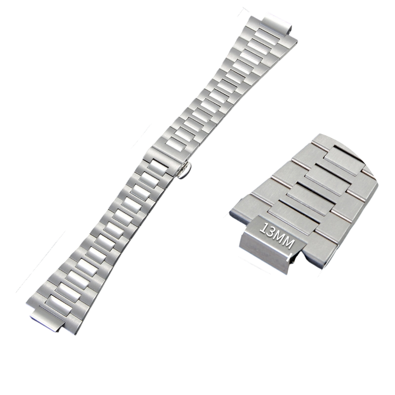 White Smoke Replacement Strap for Patek Philippe Nautilus 5711-5712-5726-5980 Series - Solid Link 316L Stainless Steel 13mm - Aethelgard Atelier