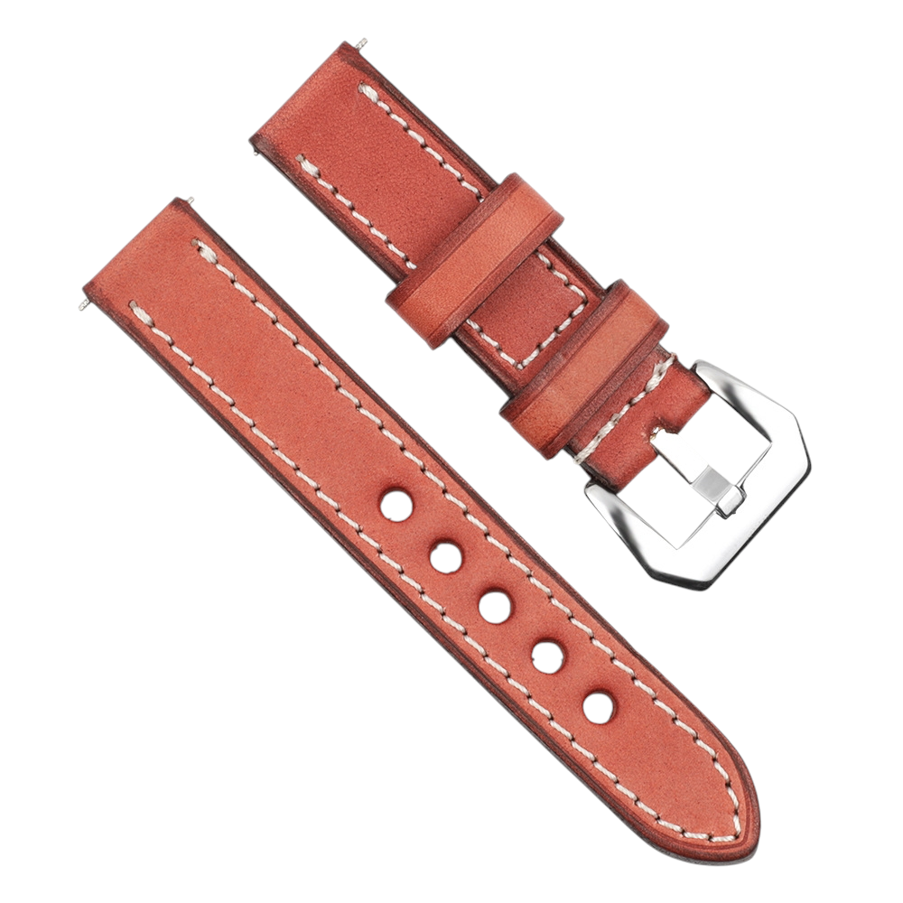 White Smoke Handmade Bespoke Panerai-Style Rub-Color Watch Strap for Rolex, Omega, Seiko, IWC, Tudor, Hamilton, Cartier, Panerai, Patek Philippe, Breitling - Heavy-Duty Diver Artisan Edition - 18mm 20mm 22mm 24mm 26mm - Aethelgard