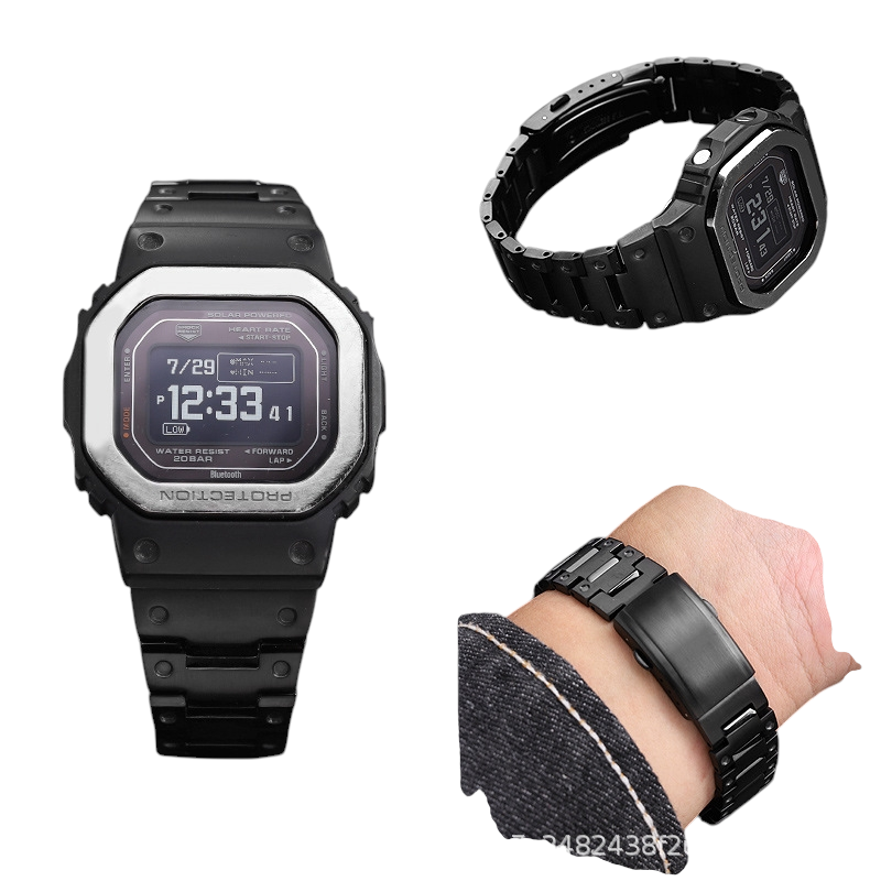 White Smoke Replacement Steel Strap for Casio G-SHOCK DW-H5600-DW-5600MB Square Series - High-Density 316L Stainless Steel Mod - Aethelgard