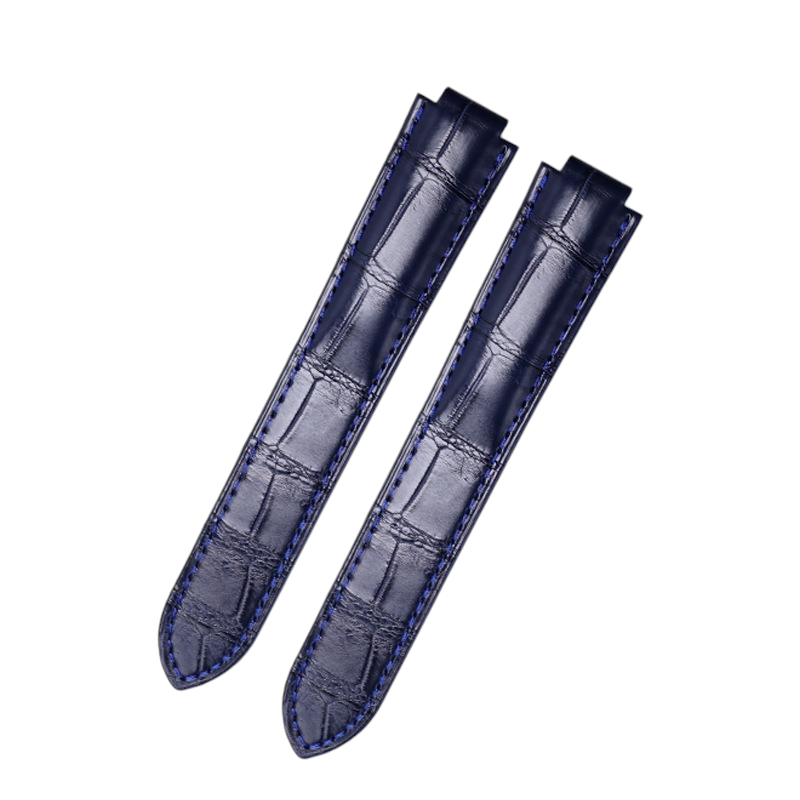 White Smoke Replacement Strap for Cartier Ballon Bleu-Tank-London Solo - Crocodile-Grain Calfskin Leather - Aethelgard Atelier