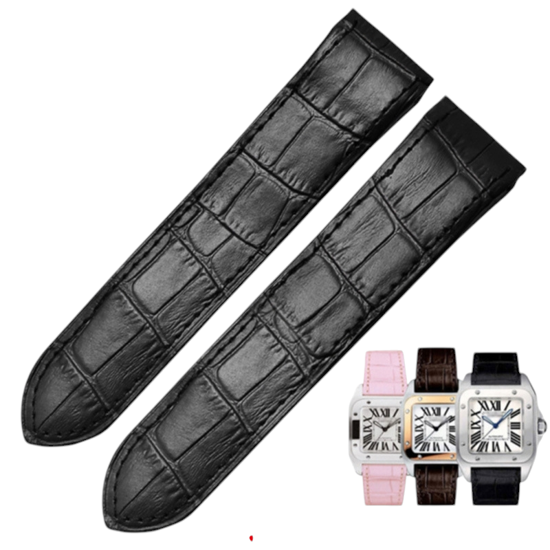 White Smoke Replacement Strap for Cartier Santos WSSA Series | Genuine Calfskin Leather | Aethelgard Atelier