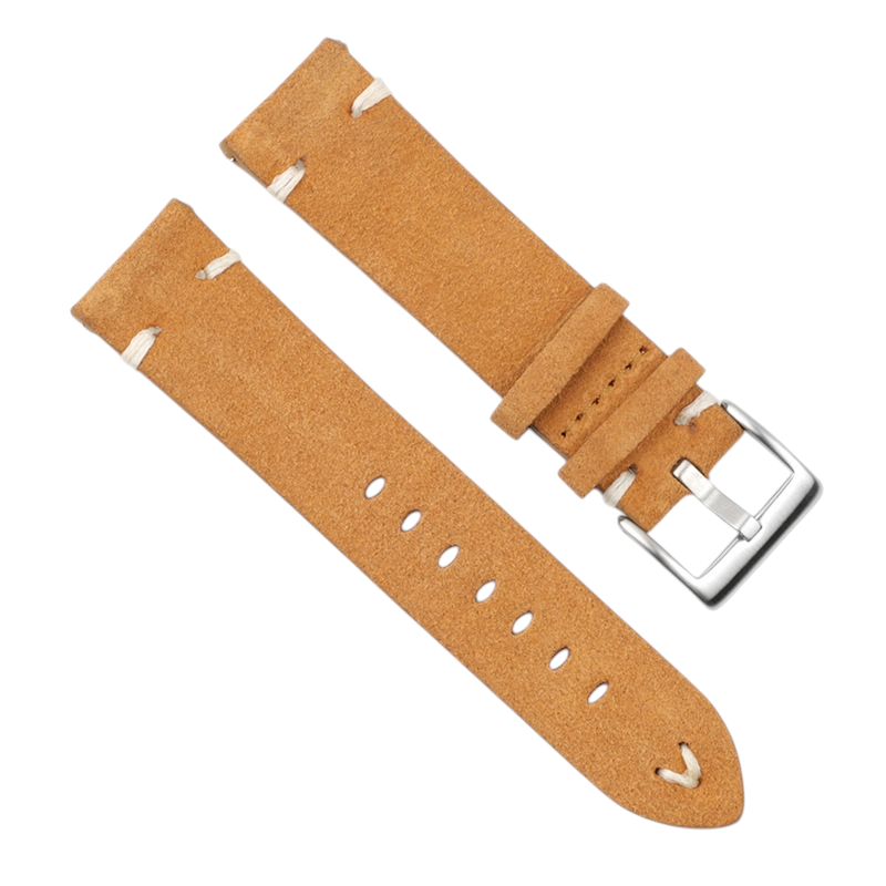 White Smoke Handmade Premium Brown Suede Strap for Rolex, Omega, Seiko, IWC, Tudor, Hamilton, Cartier, Panerai, Breitling, Patek Philippe - Modern Quick-Release Series - 18mm 20mm 22mm 24mm - Aethelgard