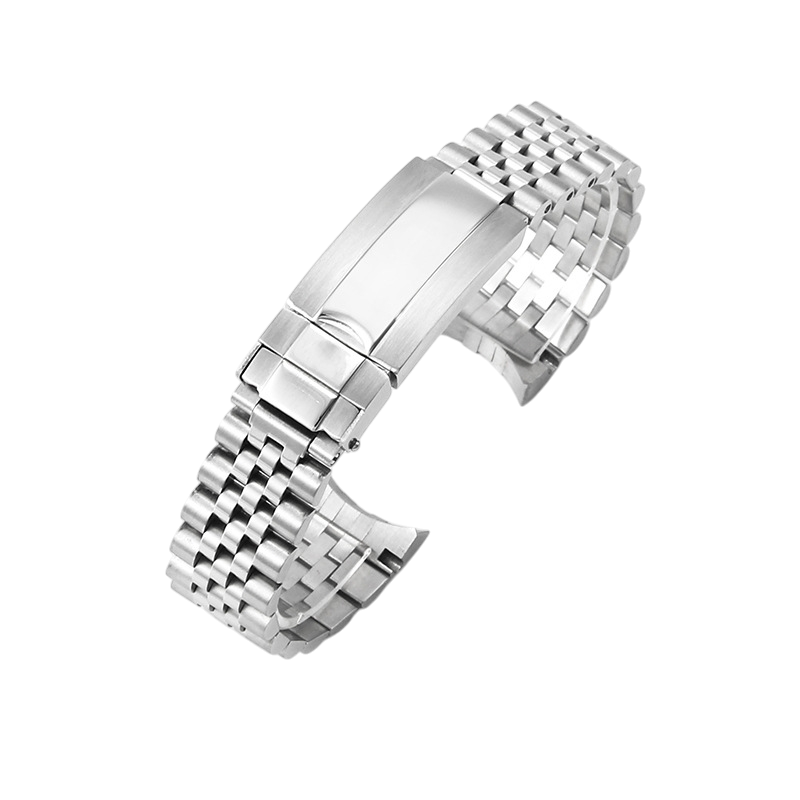 White Smoke Replacement Strap for Rolex Datejust - GMT-Master II Jubilee Series - Solid 316L Jubilee-Style Stainless Steel - Aethelgard Atelier
