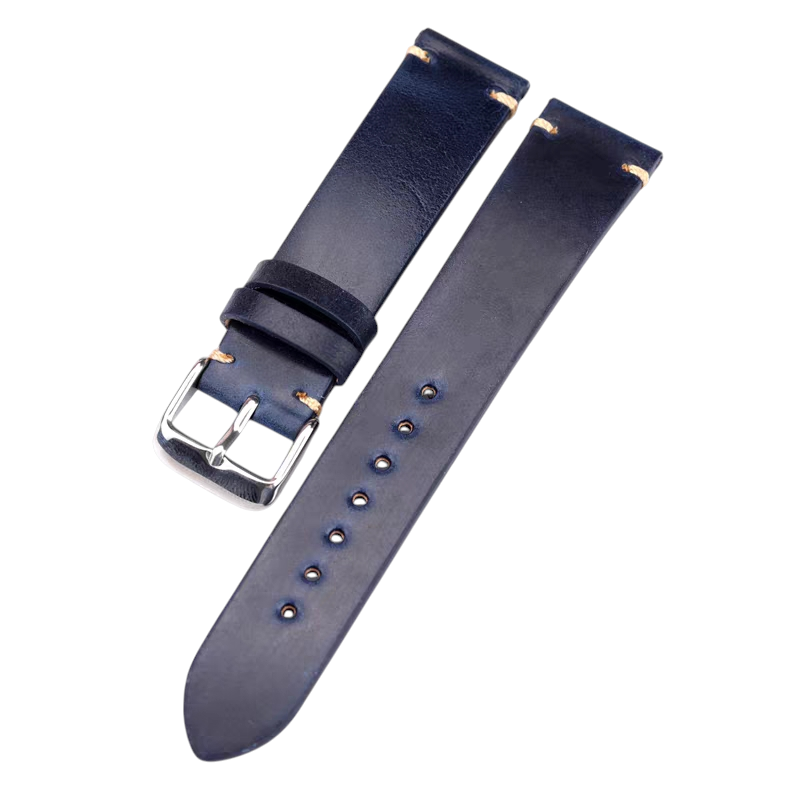 White Smoke Handmade Premium Shinki Shell Cordovan Watch Strap for Rolex, Omega, Panerai, IWC, Tudor, Seiko, Hamilton, Patek Philippe, Breitling, Citizen - Diamond Leather Ultra-Thin Series - 18mm 20mm 22mm 24mm - Aethelgard