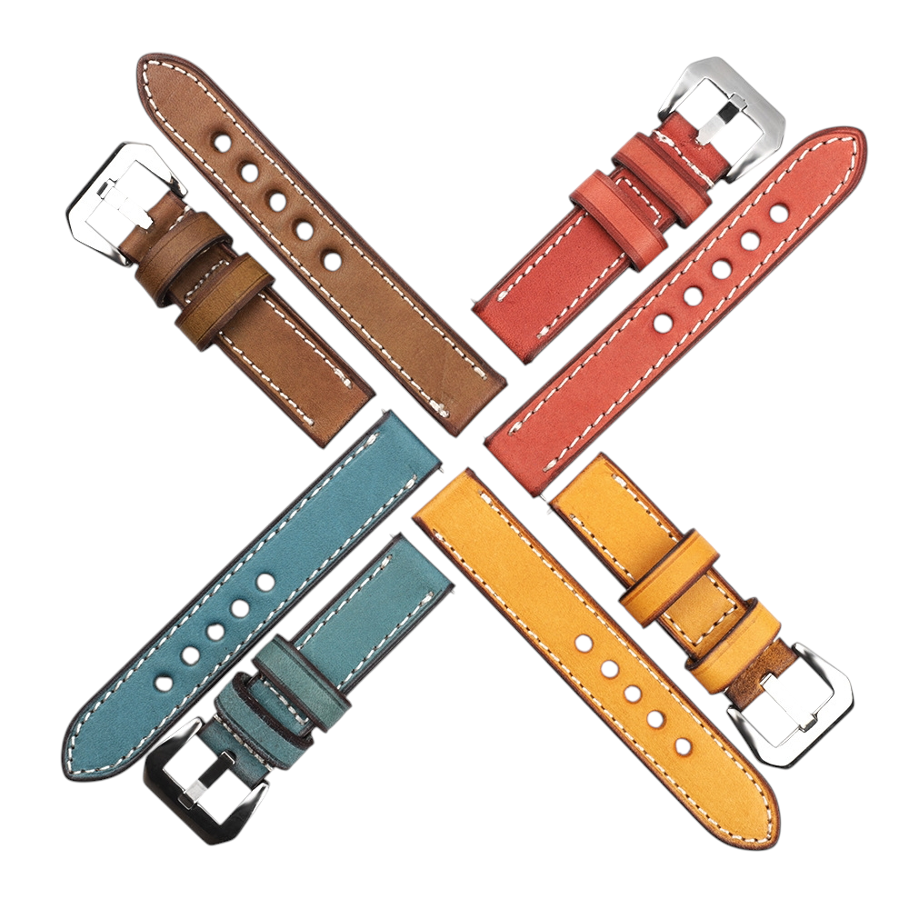 White Smoke Handmade Bespoke Panerai-Style Rub-Color Watch Strap for Rolex, Omega, Seiko, IWC, Tudor, Hamilton, Cartier, Panerai, Patek Philippe, Breitling - Heavy-Duty Diver Artisan Edition - 18mm 20mm 22mm 24mm 26mm - Aethelgard
