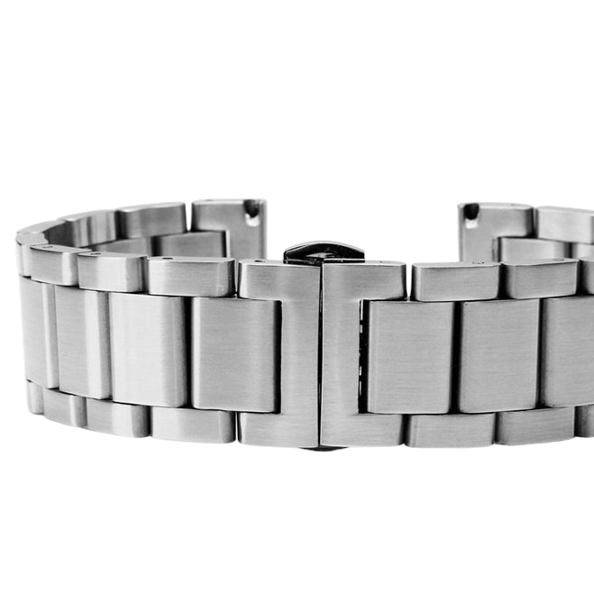 Gray Replacement Strap for Montblanc Star - Heritage - Tradition Series Universal - Solid Brushed Triple-Link Stainless Steel - Aethelgard