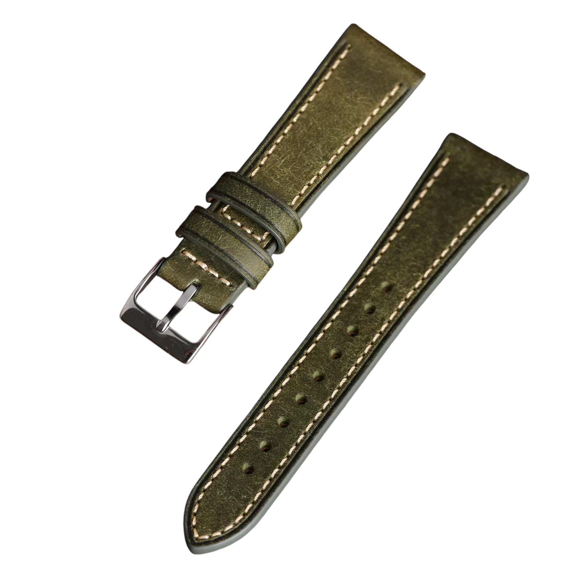 Handmade Pueblo Italian Scuffed Leather Watch Strap for Longines, Rolex, Tissot, Omega - Artisan Matte Series - 18mm 20mm 22mm 24mm - Aethelgard