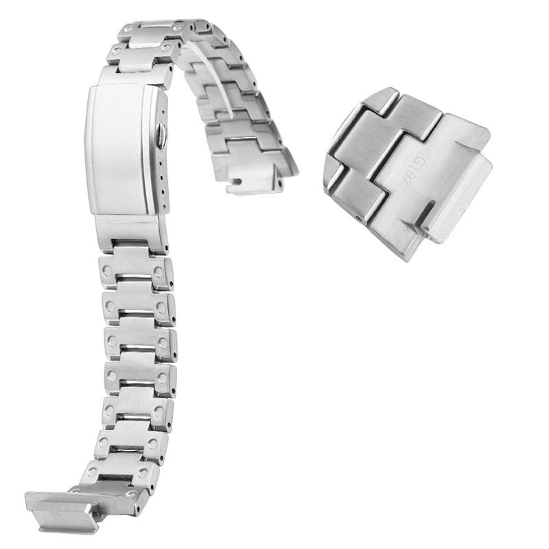 White Smoke Replacement Steel Strap for Casio G-SHOCK GM-2100 GA-2100 Oak Series - Solid Link 316L Stainless Steel - Aethelgard