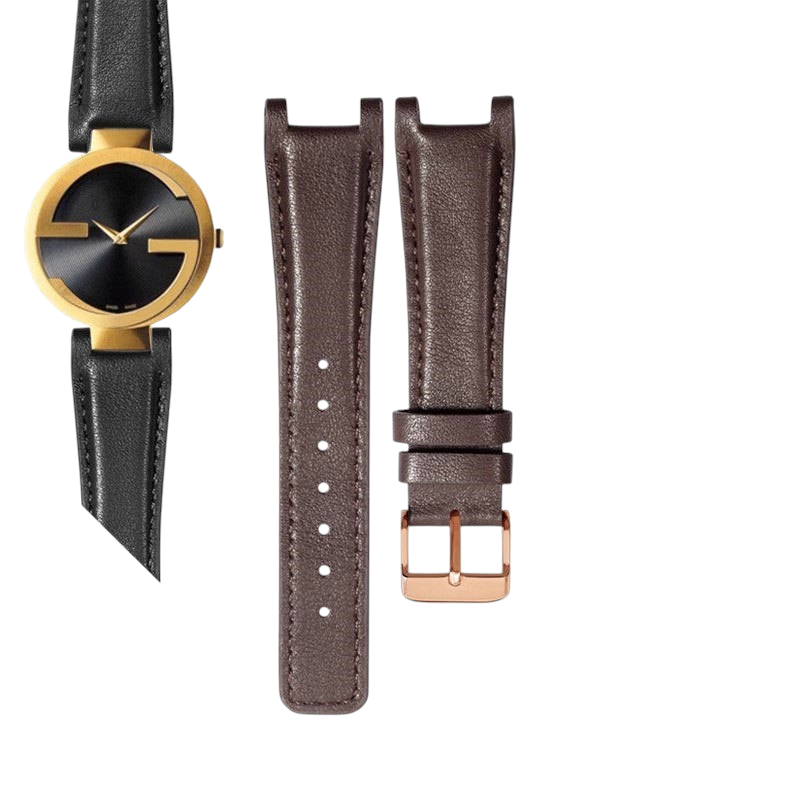 White Smoke Replacement Strap for Gucci GC YA1332 - 1333 - 1335 Series - Notched Interface Artisan Genuine Leather - Aethelgard Atelier