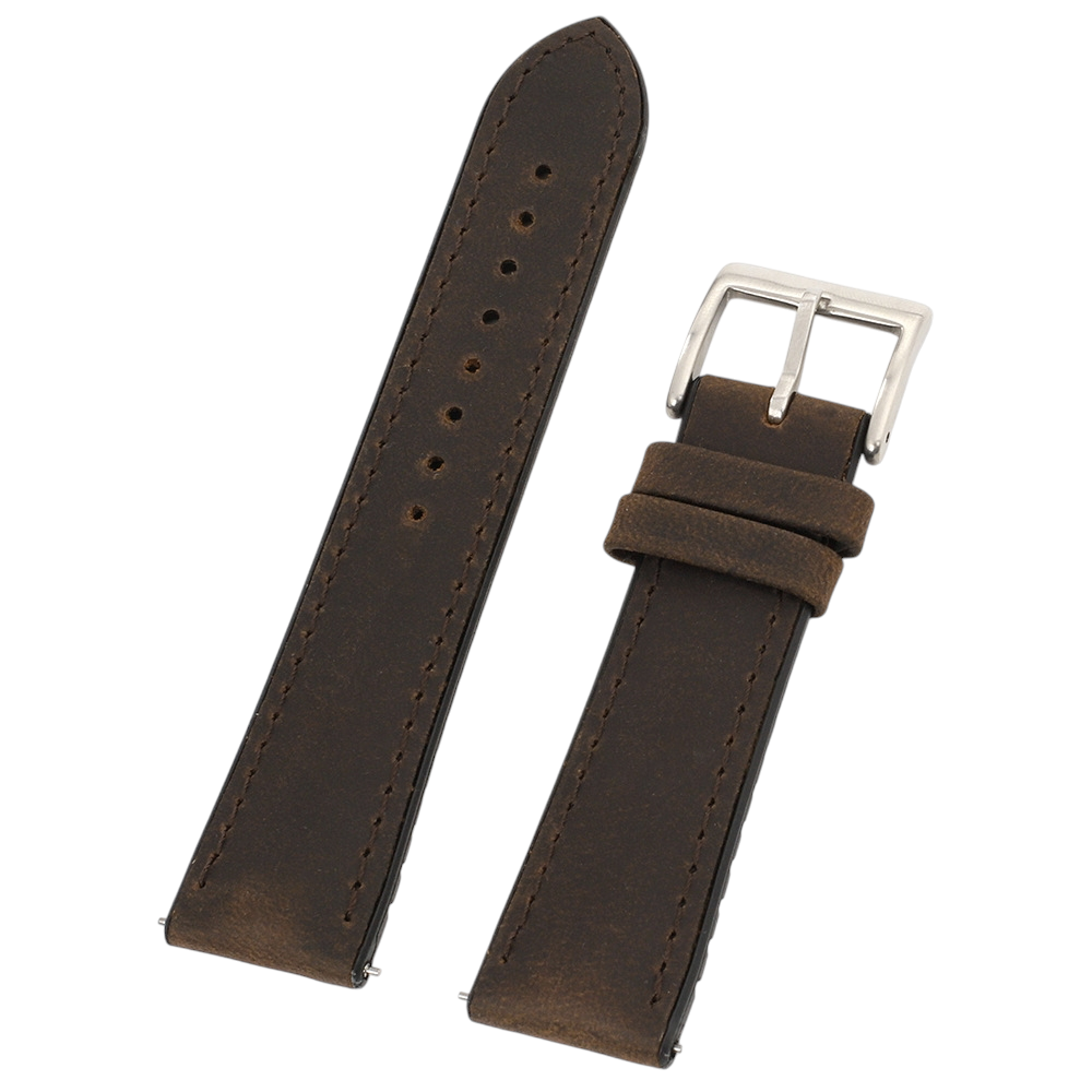 White Smoke Handmade Crazy Horse Silicone Hybrid Watch Strap for Rolex, Omega, Panerai, IWC, Tudor, Seiko, Hamilton, Patek Philippe, Breitling, Citizen - Performance Lined Sport Series - 18mm 20mm 22mm 24mm - Aethelgard