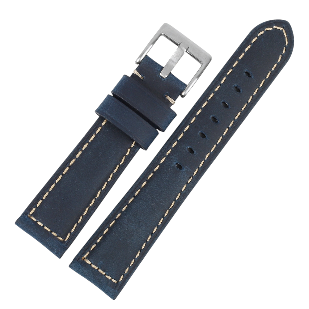 White Smoke Handmade Classic Vintage Multi-Size Leather Watch Strap for Rolex, Omega, Panerai, IWC, Tudor, Seiko, Hamilton, Patek Philippe, Breitling, Citizen - Universal Collector Series - 18mm 20mm 22mm 24mm - Aethelgard