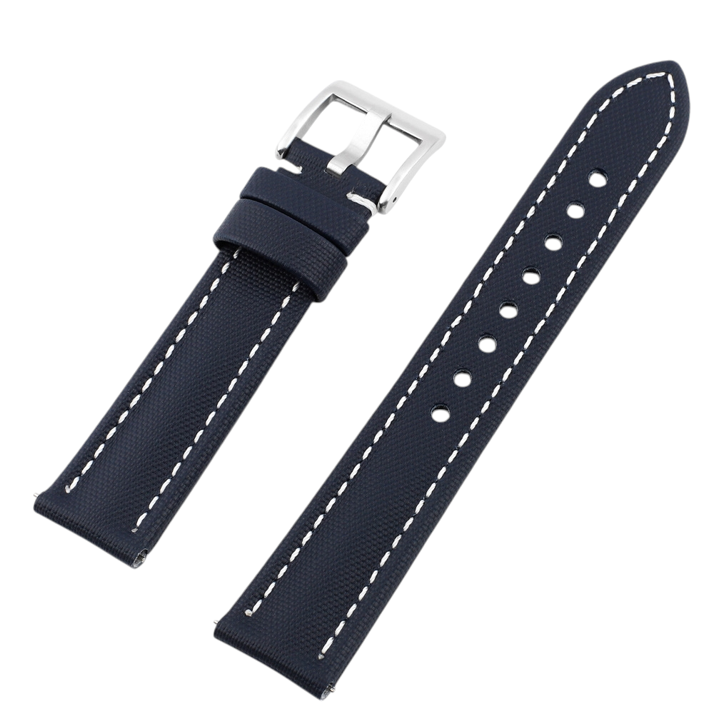 White Smoke Handmade Oxford Textile & Leather Hybrid Strap for Rolex, Omega, Seiko, IWC, Tudor, Hamilton, Cartier, Panerai, Breitling, Patek Philippe - MoonSwatch - Blancpain Tactical Style - 18mm 20mm 22mm 24mm - Aethelgard