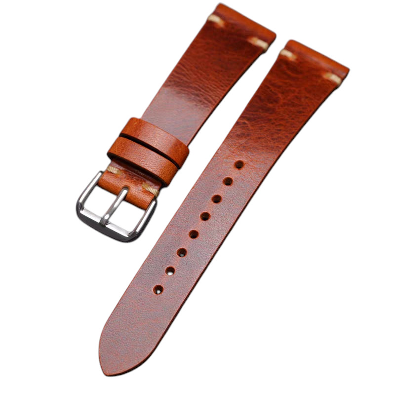 Handmade Horween Ultra-Thin Heritage Leather Watch Strap for Grand Seiko, Rolex, Patek Philippe - Vintage Grand Seiko Edition - 18mm 20mm 22mm 24mm - Aethelgard