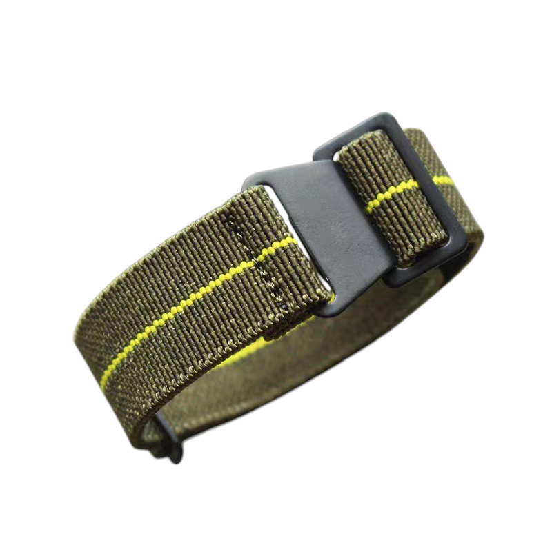 Handmade French MN Parachute Elastic Nylon Watch Strap for Tudor, Rolex, Seiko, Marine Nationale - 60s Heritage Series - 18mm 20mm 22mm 24mm - Aethelgard