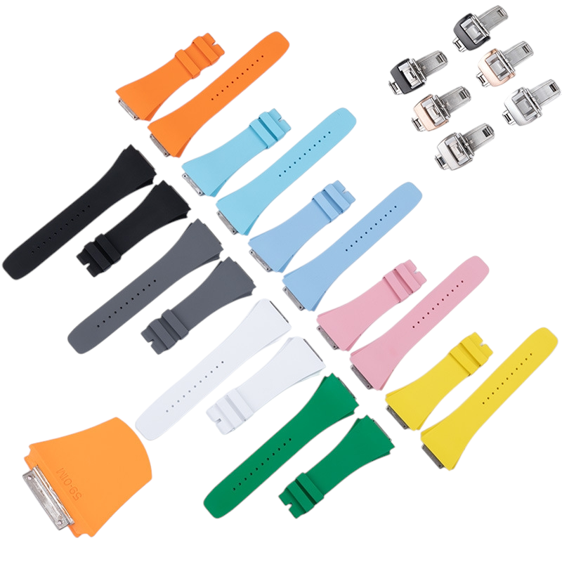 White Smoke Replacement Strap for Richard Mille RM59-01 - RM061 - RM38-02 - RM61-01 - Original Geometry FKM Fluorine Rubber - Aethelgard