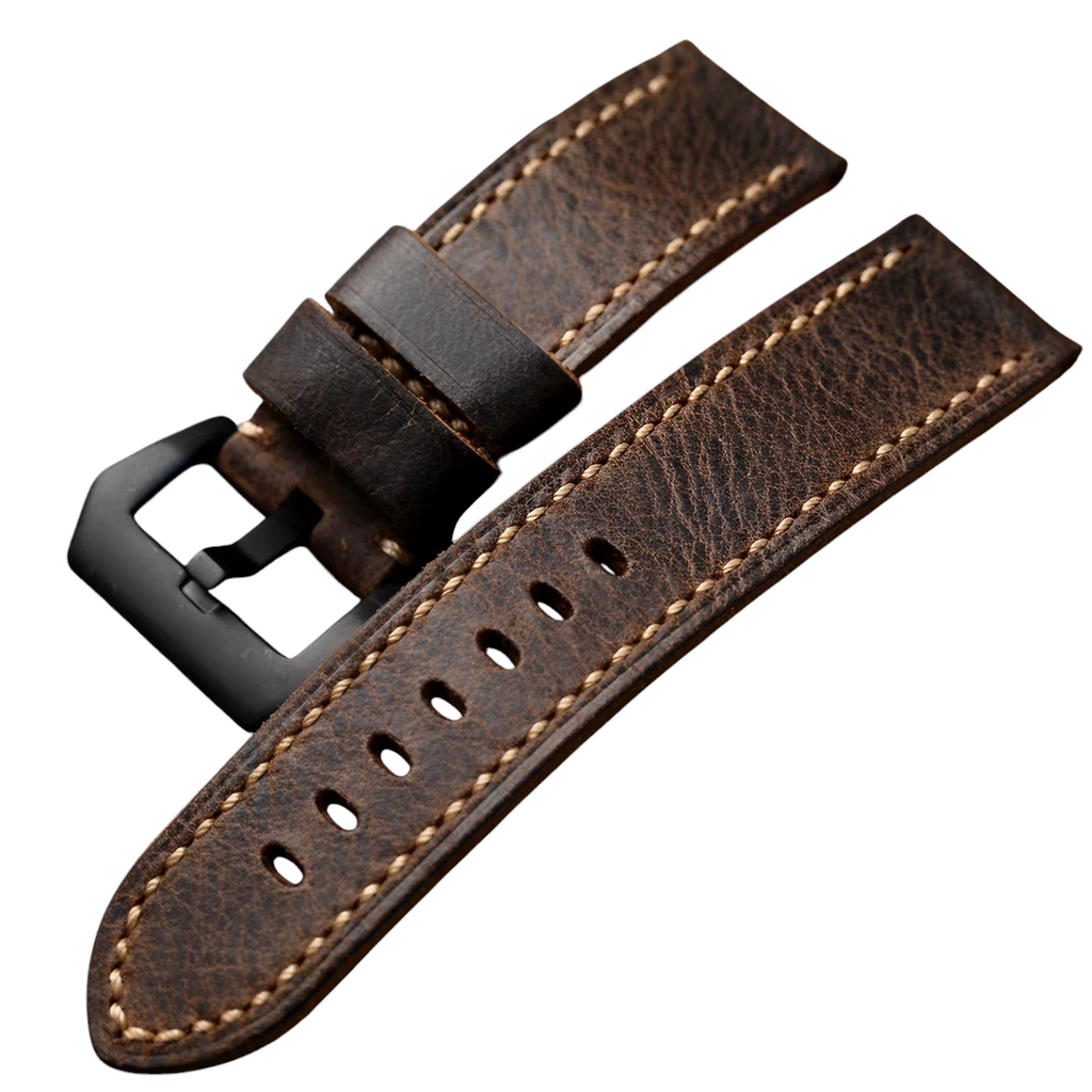 White Smoke Handmade Deep-Tone Crazy Horse Color-Shift Watch Strap for Rolex, Omega, Panerai, IWC, Tudor, Seiko, Hamilton, Patek Philippe, Breitling, Citizen - Chameleon Patina Series - 18mm 20mm 22mm 24mm - Aethelgard