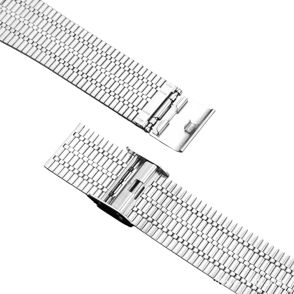 White Smoke Replacement Strap for Timex Q Timex TW2T80700-2U60900 Retro - Solid Retro Link Stainless Steel - Aethelgard Atelier