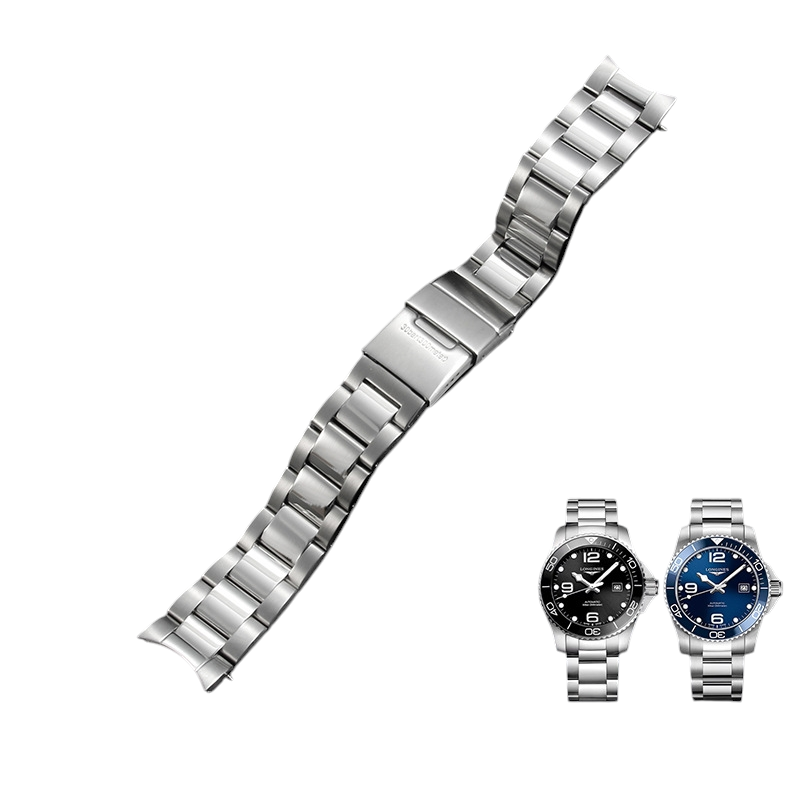 White Smoke Replacement Strap for Longines Conquest - HydroConquest L3.781-642-742 - Surgical Grade Solid Stainless Steel - Aethelgard Atelier