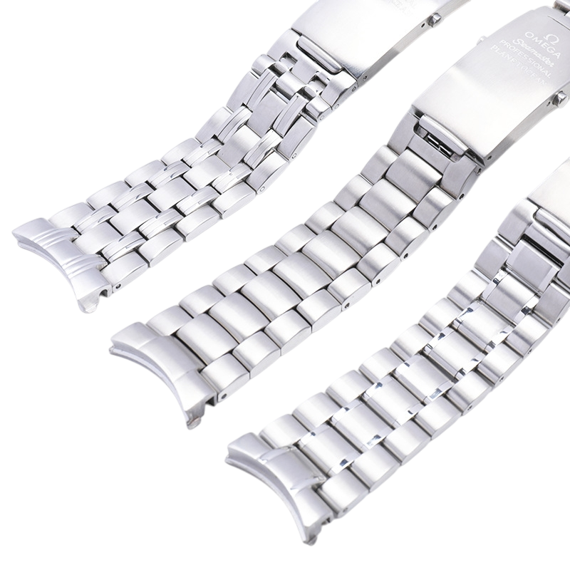 White Smoke Replacement Strap for Omega Seamaster 300 - 600 - Planet Ocean - Speedmaster - Solid Link 316L Surgical Grade Steel - Aethelgard Atelier