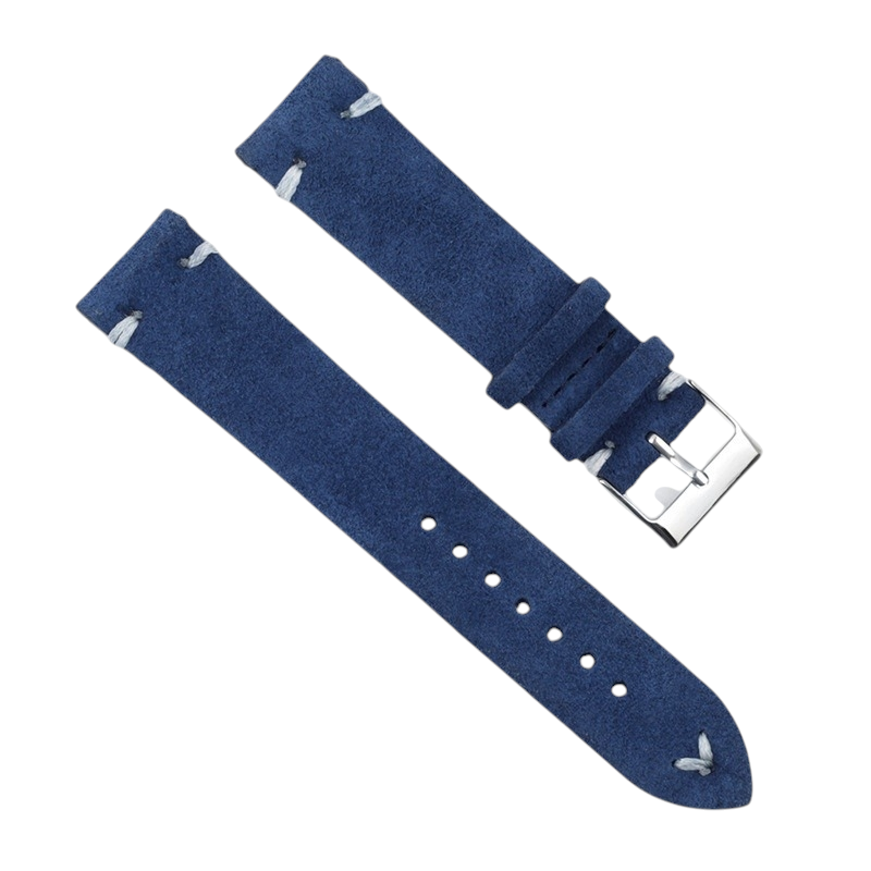 White Smoke Handmade Hand-Stitched Double-Layer Suede Watch Strap for Rolex, Omega, Seiko, IWC, Tudor, Hamilton, Cartier, Panerai, Patek Philippe, Breitling - Vintage Quick-Release Series - 18mm 20mm 22mm 24mm 26mm - Aethelgard