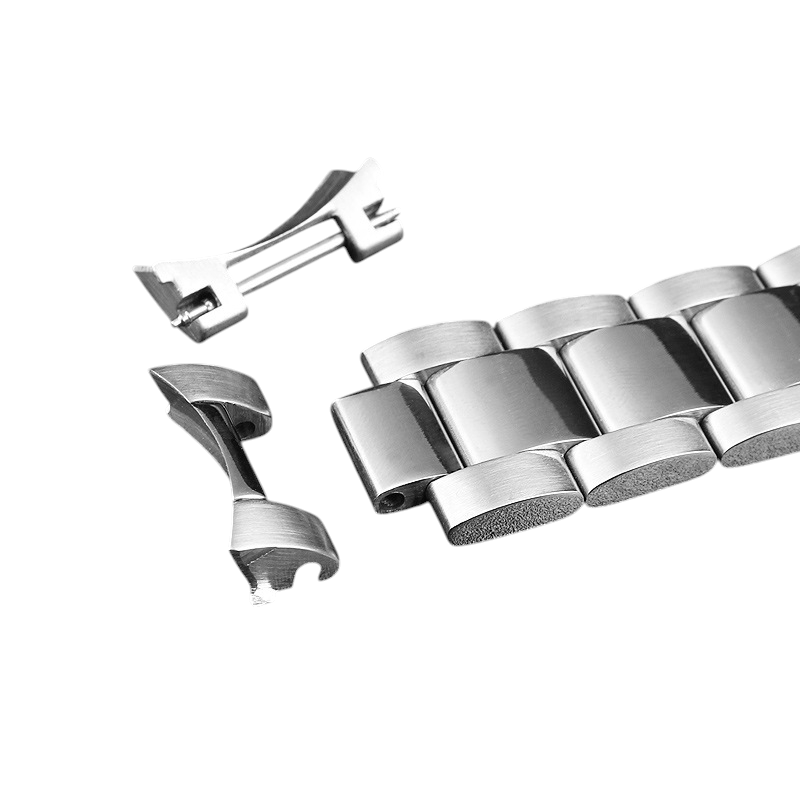 White Smoke Replacement Steel Strap for Longines HydroConquest L3.642.4 - L3.781.4 Series - High-Polish Solid Link Steel - Aethelgard