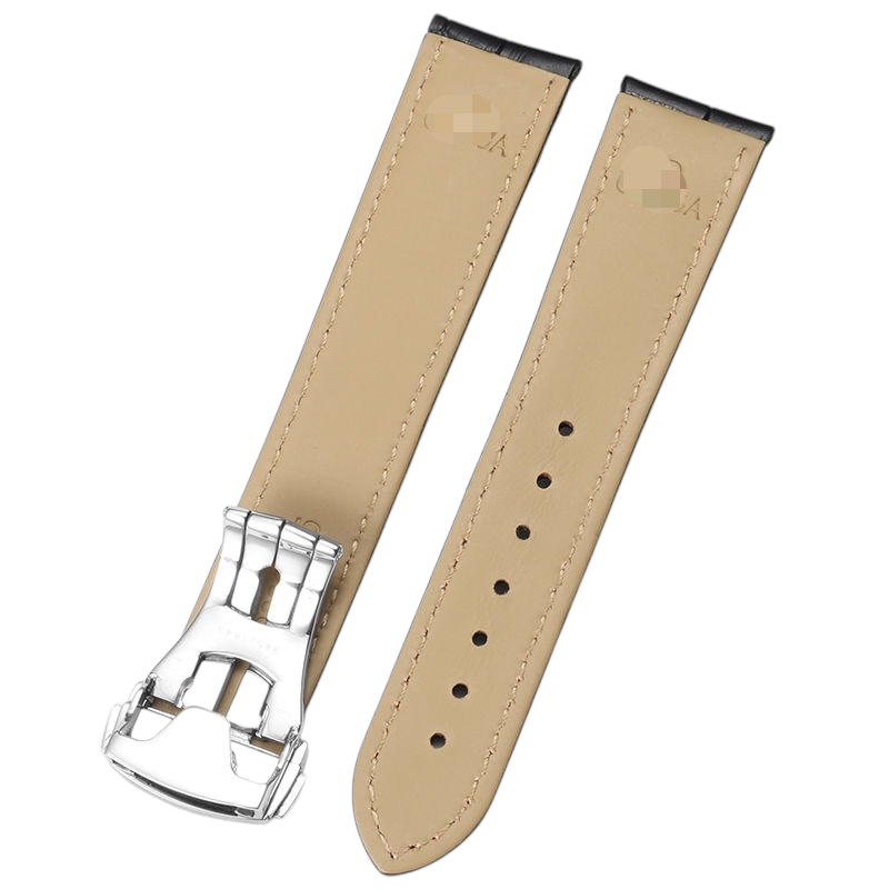 White Smoke Replacement Strap for Omega De Ville-Seamaster-Constellation - Full-Grain Leather with Butterfly Clasp - Aethelgard Atelier