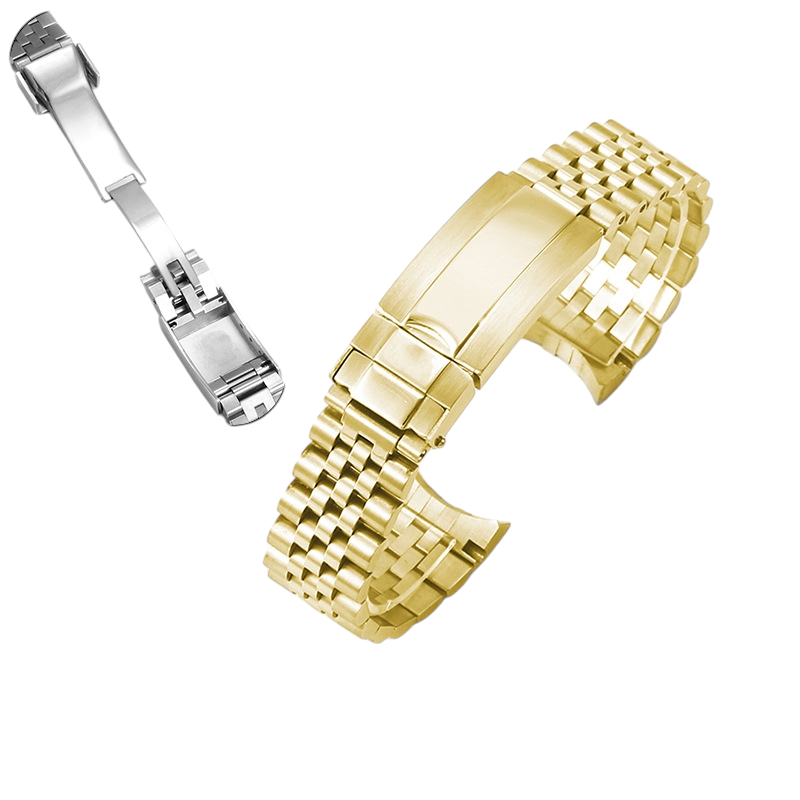 White Smoke Replacement Strap for Rolex Datejust - GMT-Master II Jubilee Series - Solid 316L Jubilee-Style Stainless Steel - Aethelgard Atelier