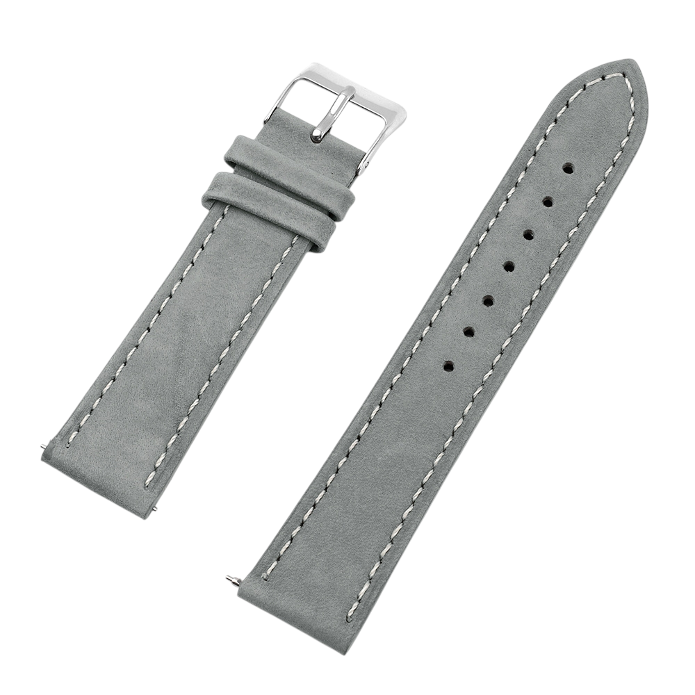 White Smoke Handmade Nubuck Silk-Matte Suede Strap for Rolex, Omega, Seiko, IWC, Tudor, Hamilton, Cartier, Panerai, Breitling, Patek Philippe - Executive Urban Minimalist Edition - 18mm 20mm 22mm 24mm - Aethelgard