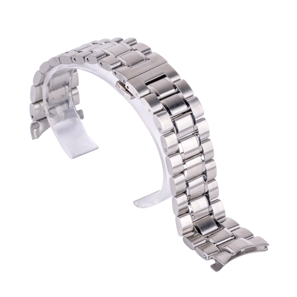 White Smoke Replacement Strap for Universal-Style Luminous Gold 5-Link Butterfly Clasp Series - IPG 18K Gold Plated Solid Stainless Steel - Aethelgard