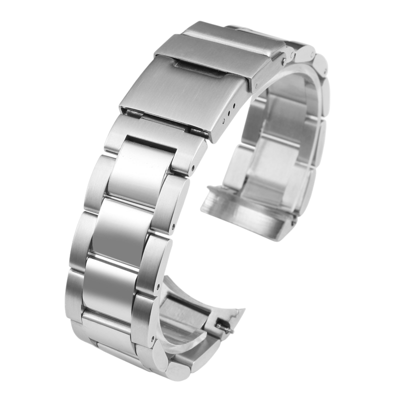 White Smoke Replacement Steel Strap for Longines HydroConquest L3.642.4 - L3.781.4 Series - High-Polish Solid Link Steel - Aethelgard