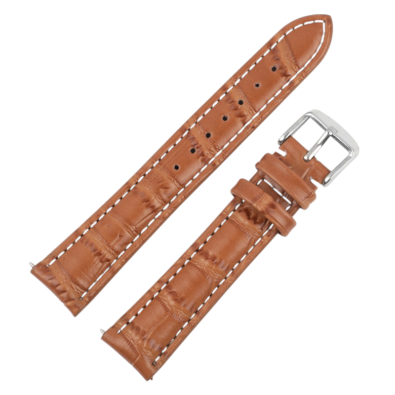 White Smoke Handmade Handmade Bamboo Grain Calfskin Watch Strap for Rolex, Omega, Seiko, IWC, Tudor, Hamilton, Cartier, Panerai, Patek Philippe, Breitling - Quick-Release Exotic Pattern Series - 18mm 20mm 22mm 24mm 26mm - Aethelgard